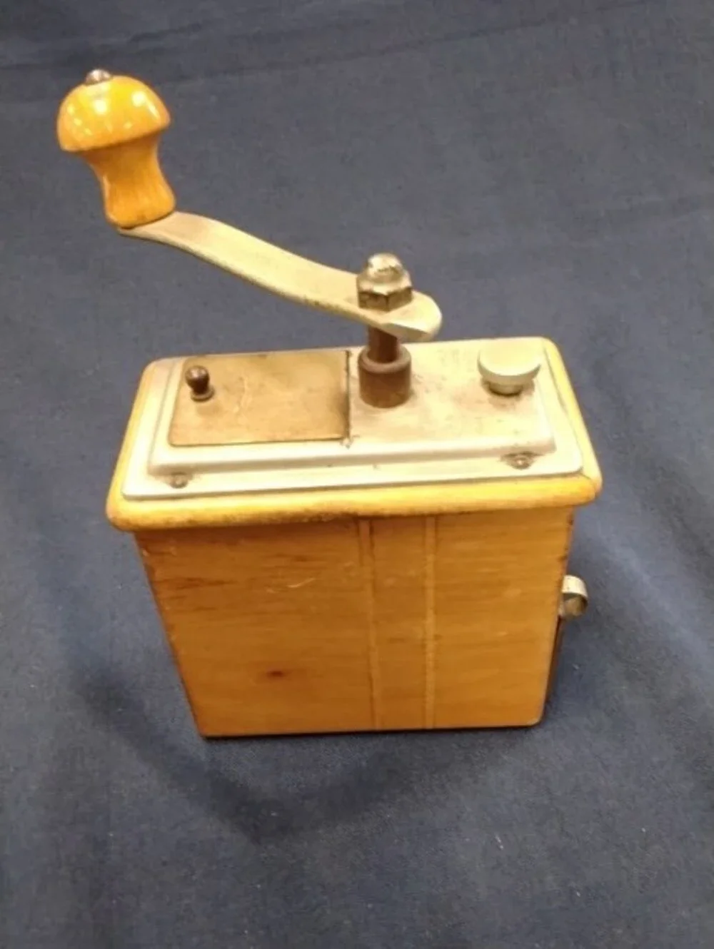 Vintage Style Wooden Coffee Grinder - Brown